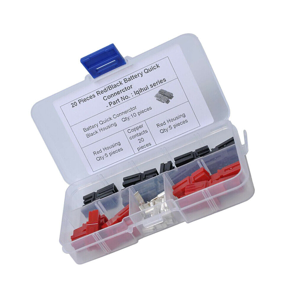 Pack of 20 Auto RV 30A Battery Quick Coupling Plugs Black + Red