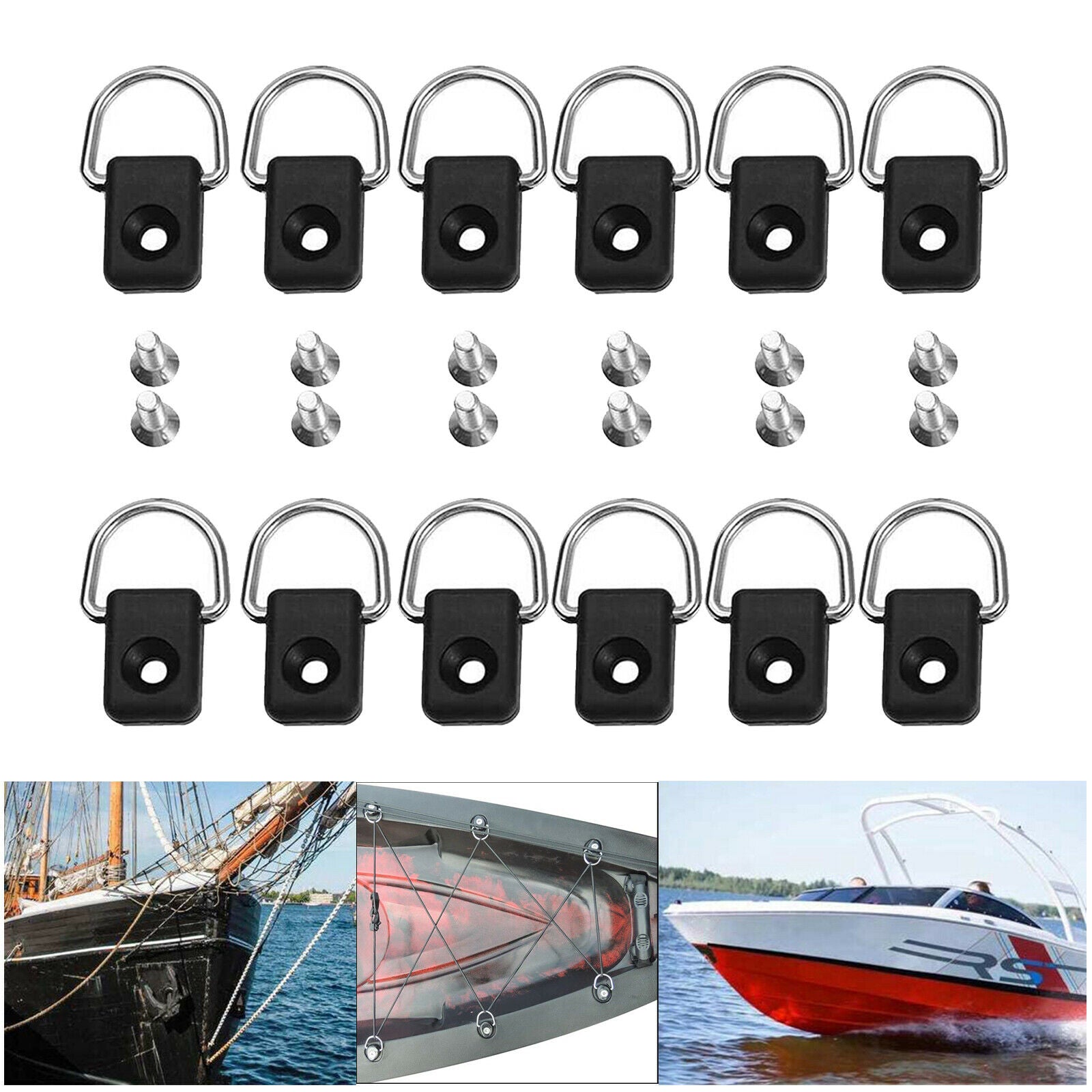 Durable Kayak D Ring Boat Sailing Rope Buckle Loop D-ring Row Boat Hardware