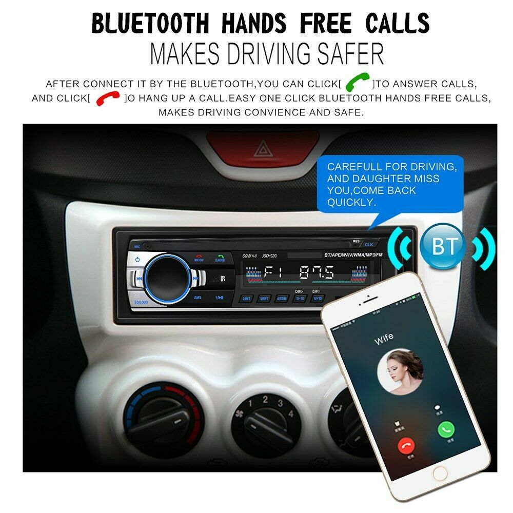 Car Stereo Radio MP3 Player Auto Audio Bluetooth Hands-free AUX SD USB FM P