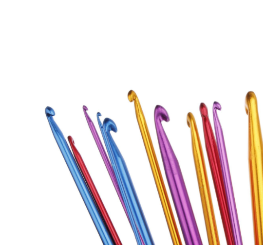 11pcs 10.6" Aluminum TUNISIAN AFGHAN Crochet Hook Knit Needles Set 2-8mm