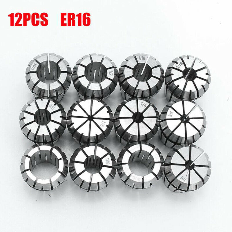 New 12Pcs ER16 Spring Collet Set For CNC Milling Lathe Tool Engraving Machin  WF