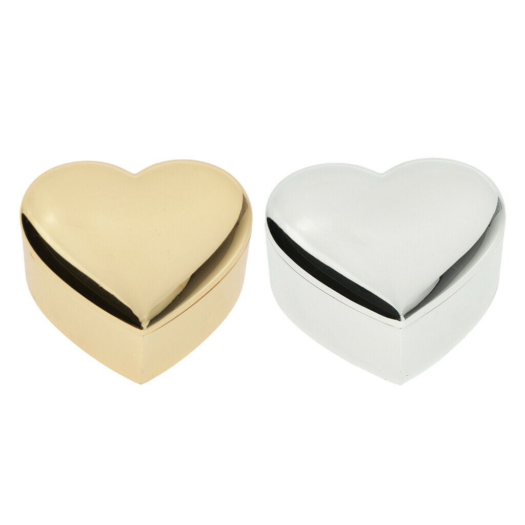 2x Fashion Creative Heart Gift Box Couple Ring Box Jewelry Box Organizer Box
