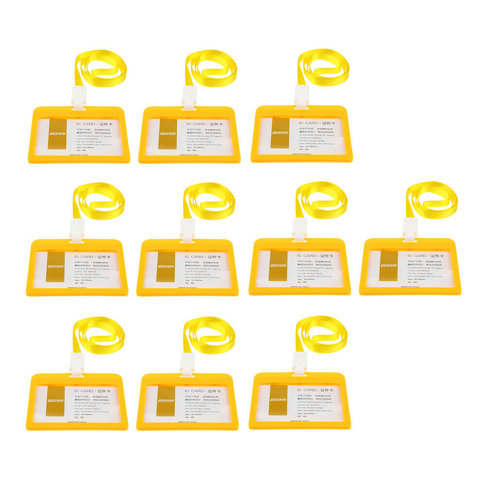10x Badge Holder Identity Card Holder ID Badges Work Accessories - Yellow