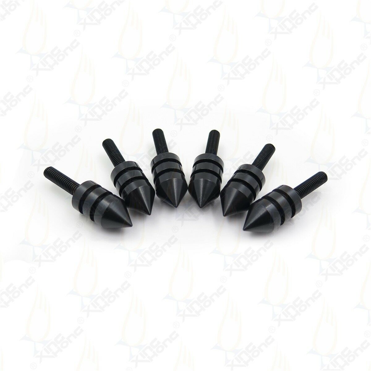 Motorcycle Spiked Black Windscreen Bolt Screw Kit - 6 Pieces Sport Bike Cruiser