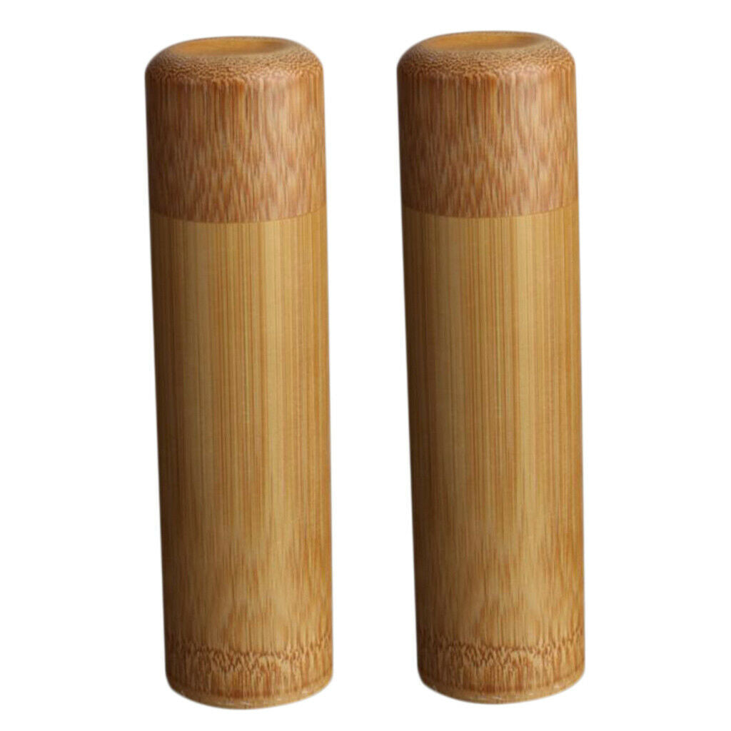 2x Wooden Bamboo Tea Canister Spice Nuts Pot Jar Powder Crafts Holder Tank