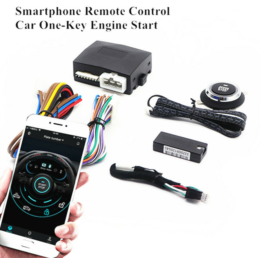 Car Engine One Key Start Sound Stop Push Alarm System App Control Engine Start