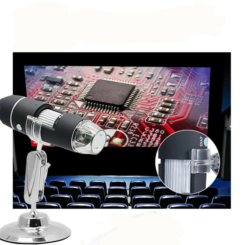 8 LED Light 1000X USB Digital Microscope Electronic Zoom Magnifier with Base