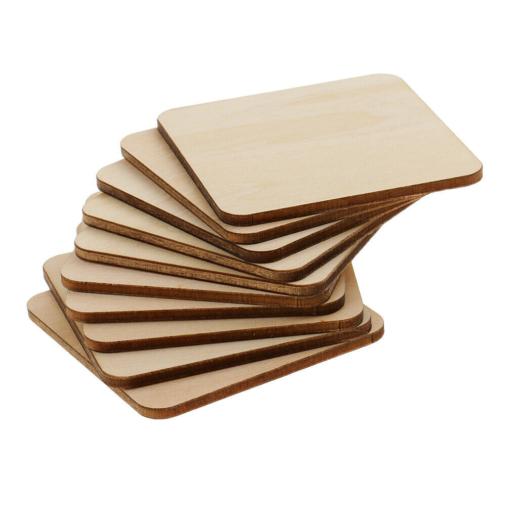Natural Square MDF Unfinished Wood Slice Blank Plaque for DIY Craft Hobbies