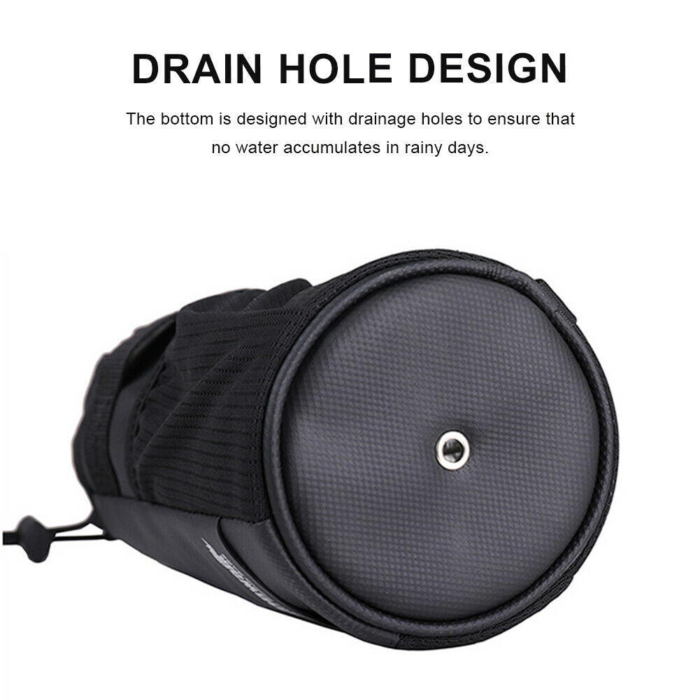 Bike Bicycle Water Bottle Handlebar Cup Holder Bag Stem Insulated Bag Accessory