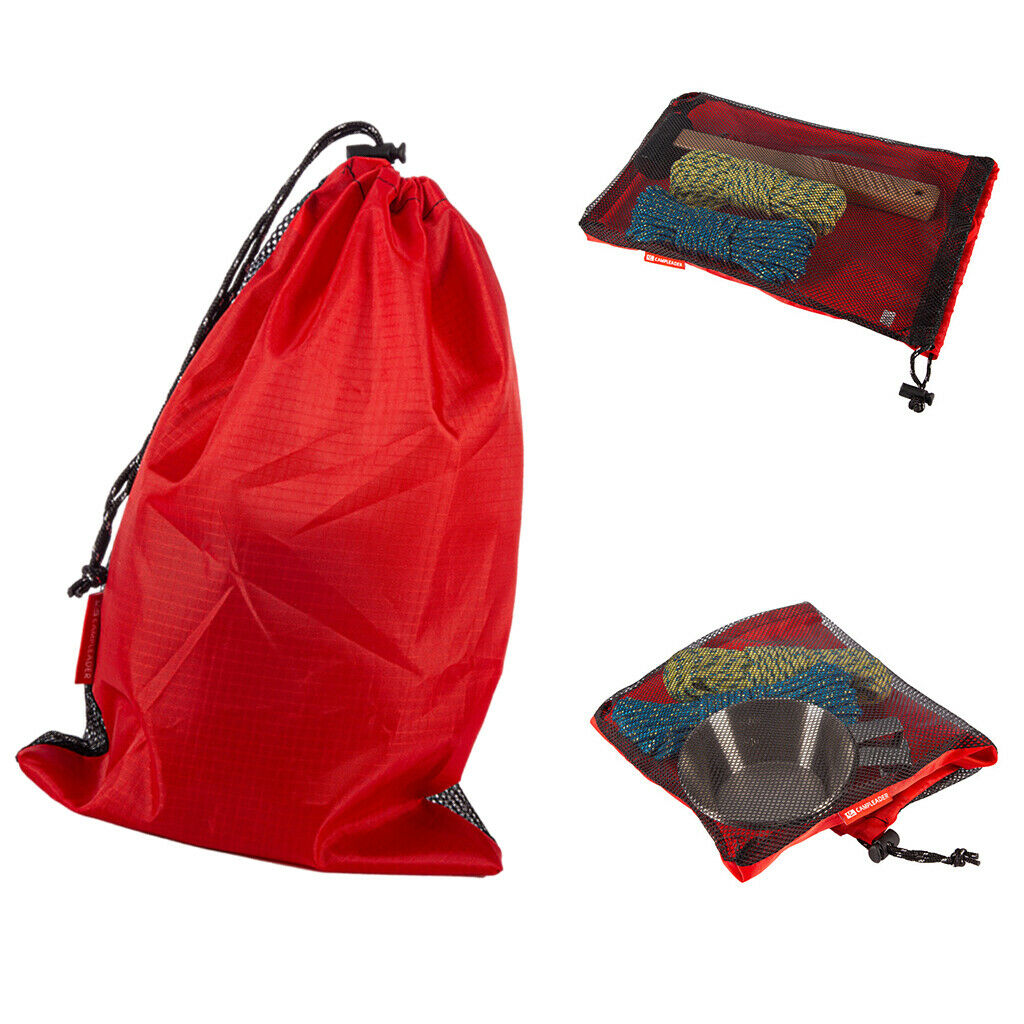 Portable Drawstring Storage Bag Reusable Gadget Pouch for Backpacking Hiking