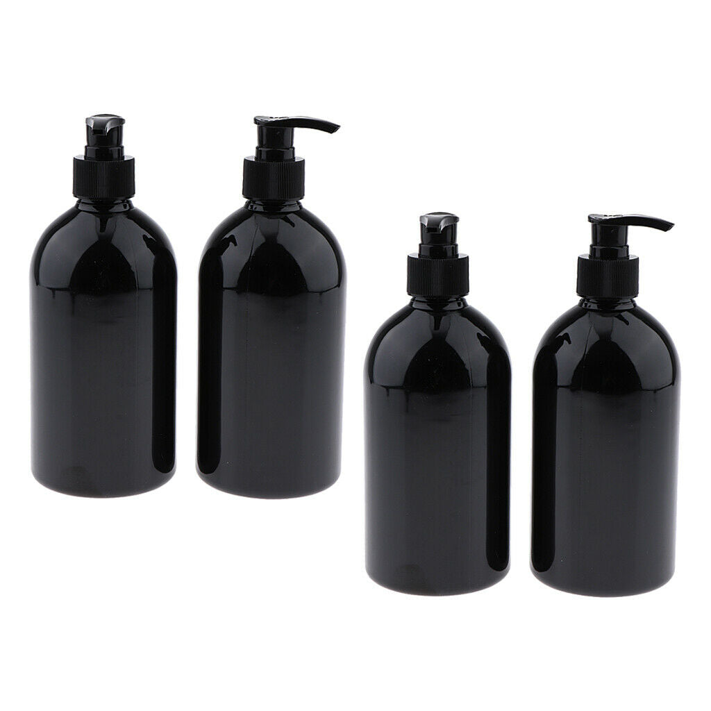 4x 500ml Leakproof Shampoo Pump Bottles Lotion Body Wash Skin Care Dispenser