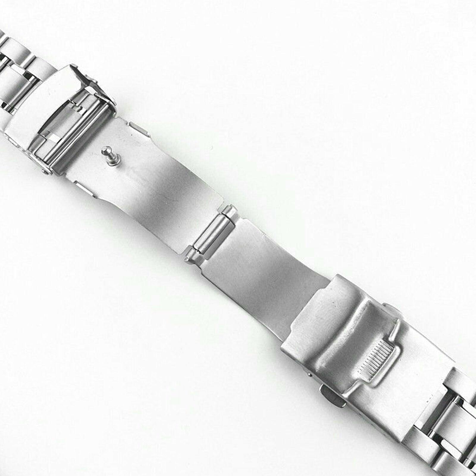 Curved Stainless Steel Watch Band Strap Clasp Solid Links Replacement 22mm