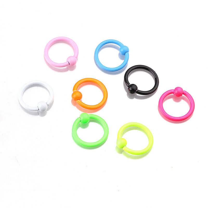8Pcs Closer Ring Nose Lip Ring Ear Helix Cartilage Piercing Jewel.l8