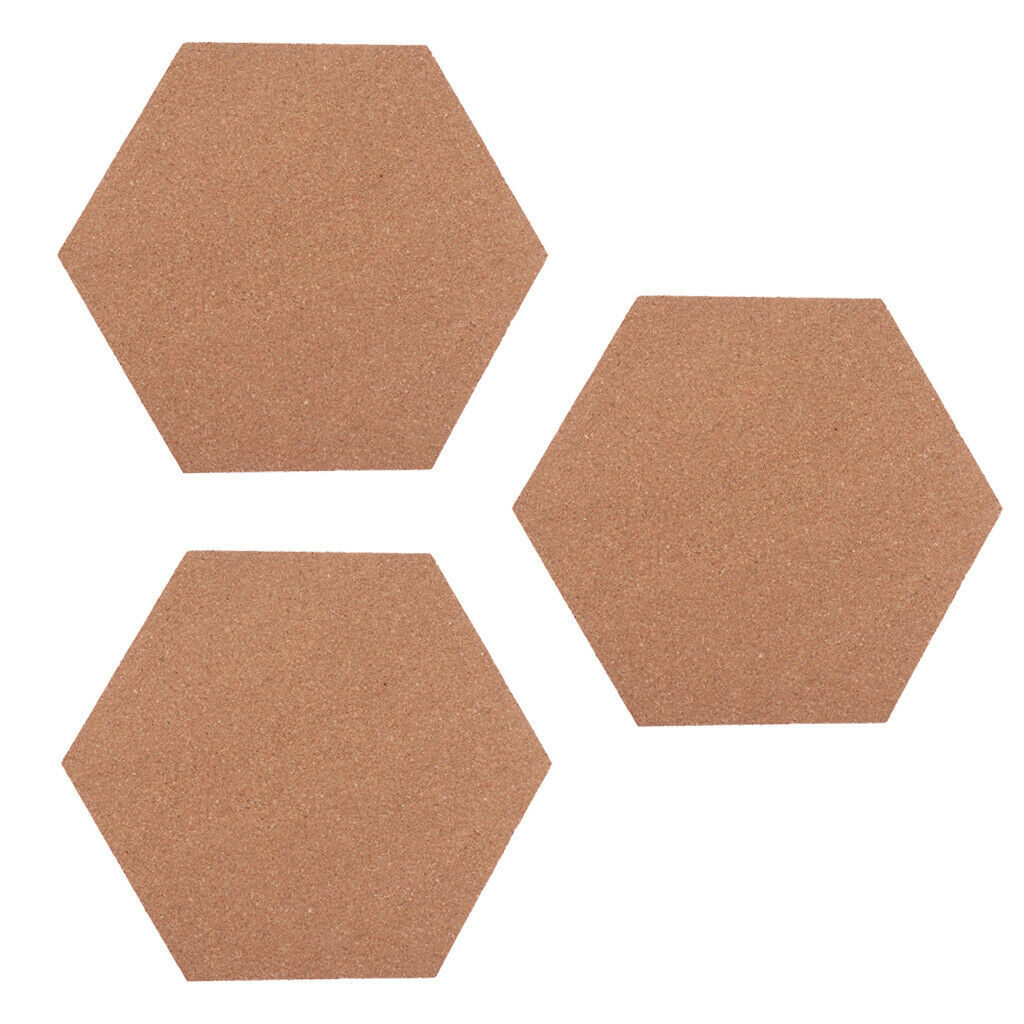 3Hexagon Cork Sheet Corkboard Self Stick For Bulletin Board Photo Wall Decor