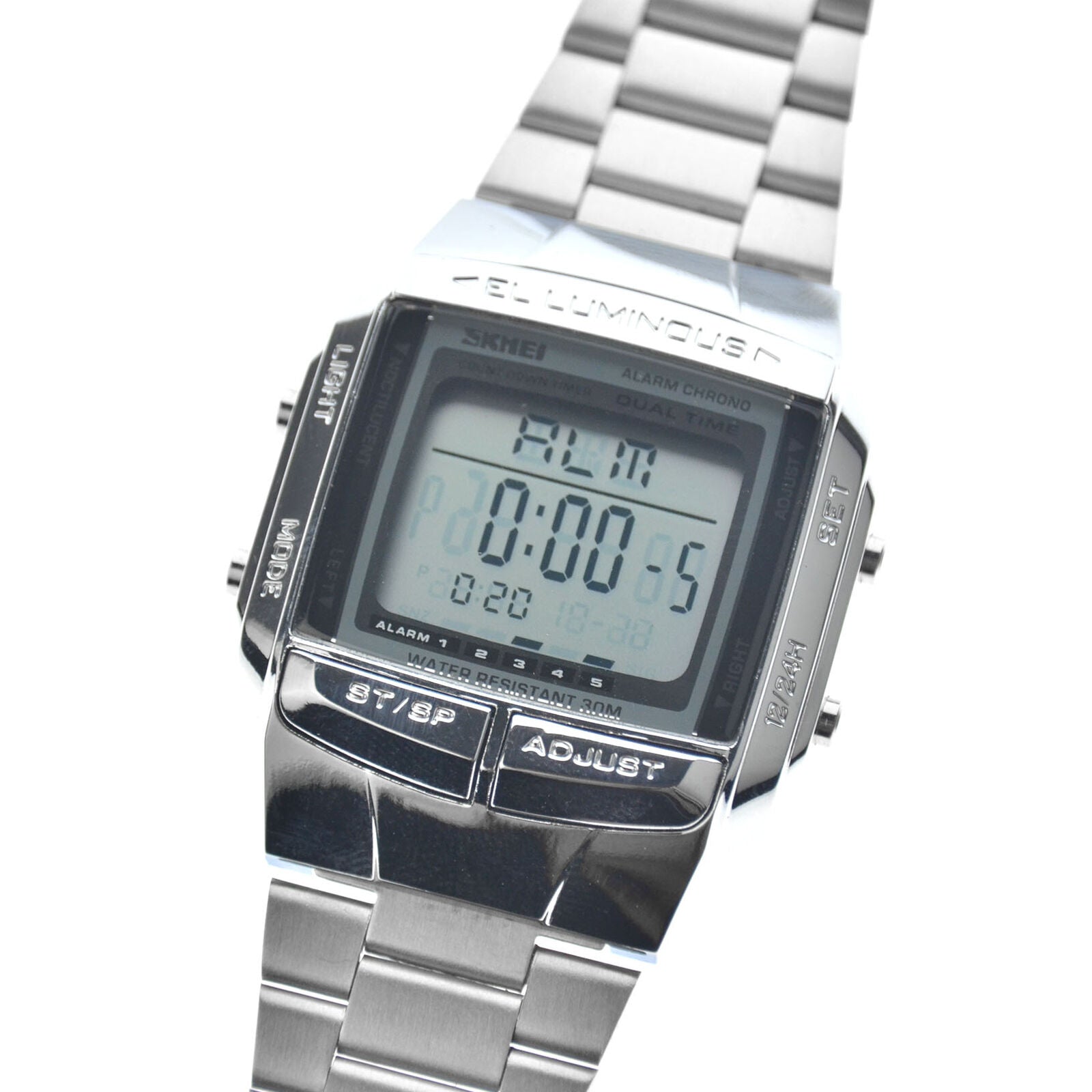 Waterproof SKMEI Men's Stainless Steel LED Digital Sport Quartz Wrist Watch Gift
