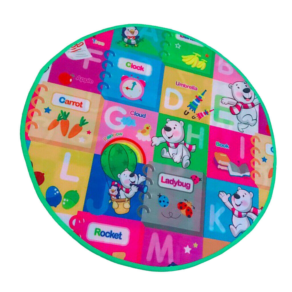 Toddler Play Crawl Mat, Round Baby Playmat, Non-Slip Waterproof Mat for