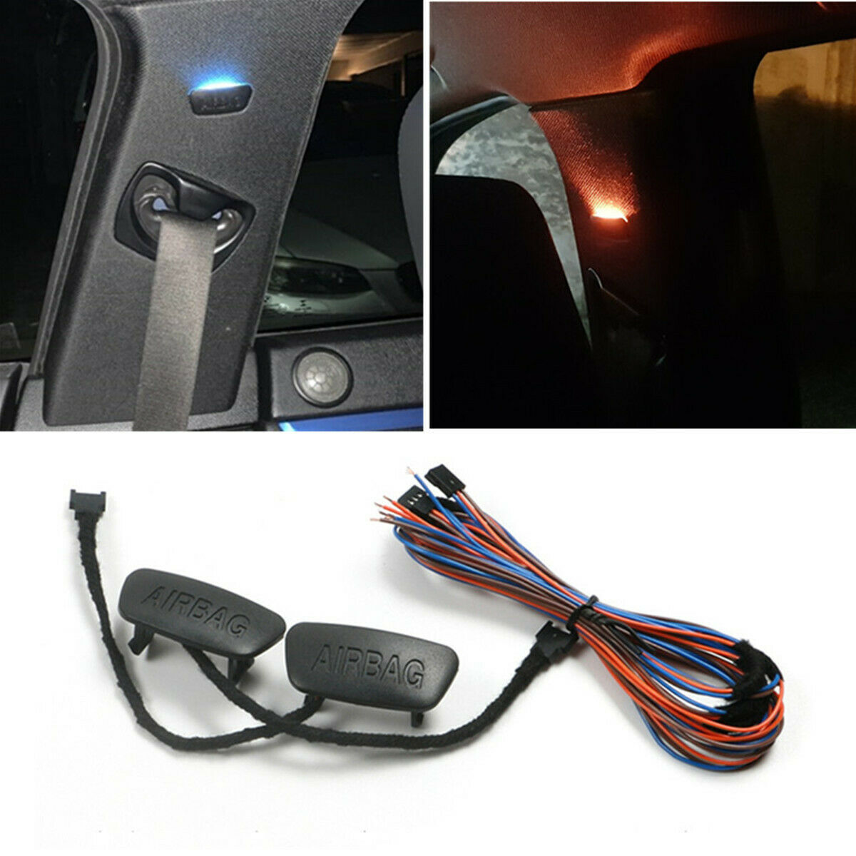 1 Pair Car B-pillar LED Ice Blue+Orange Ambient Lights for BMW 3 series F30 F35