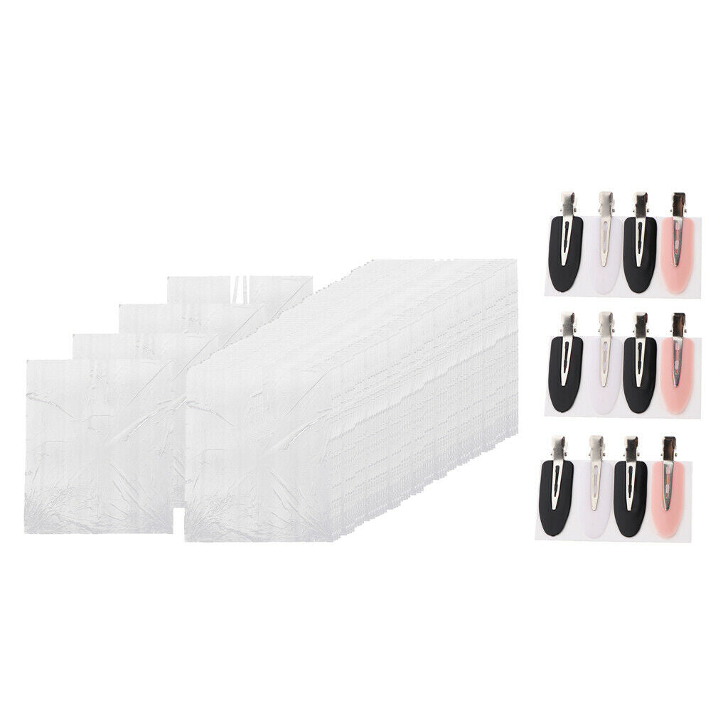 200x Disposable Hair Cutting Capes Gowns Salon Cloth Apron + 12x Hair Clips