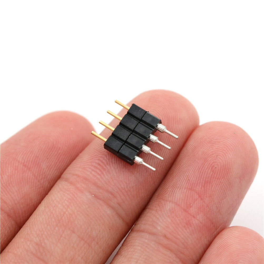 10pcs connector male type double 4pin for 3528 5050 RGB LED strip connecto&Z Tt