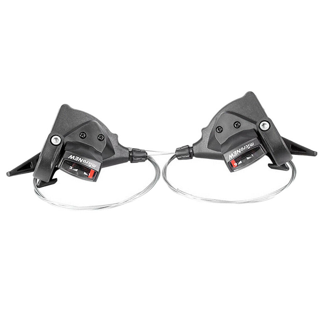 1 Pair L&R Speed Bike Shifters Left & Right Gear Levers with Cables 9 Speed
