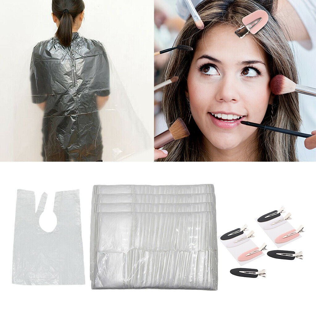 400x Disposable Hair Cutting Capes Gowns Salon Barber Styling Apron w/Hair Clip