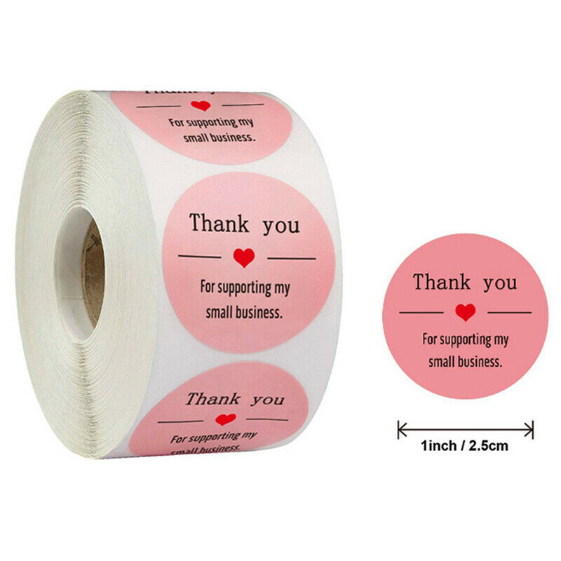 Pink Paper Label Stickers Thank You Stickers Scrapbooking 500pcs Seal Lab.l8