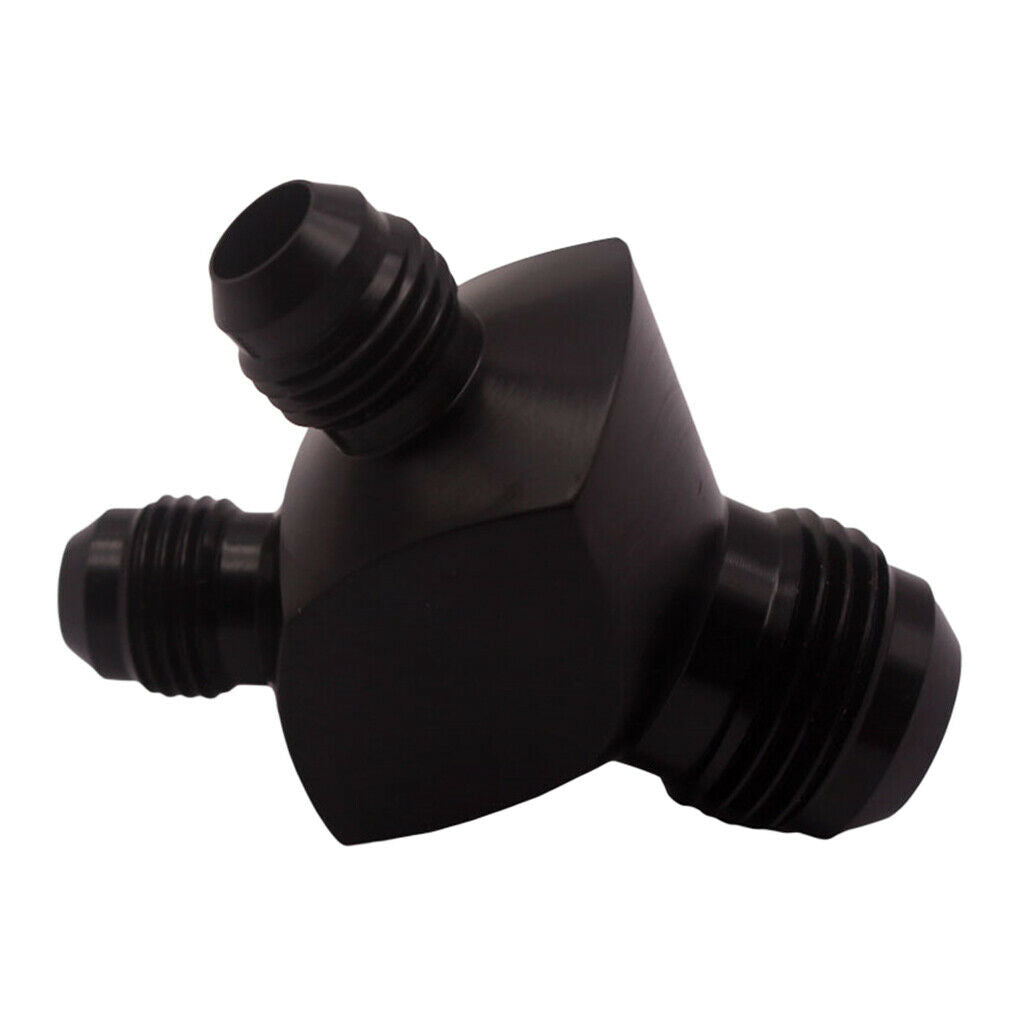 AN-6 (6AN) To 2 x AN -6 (6AN AN6) Billet Aluminium Y Block Fitting Black