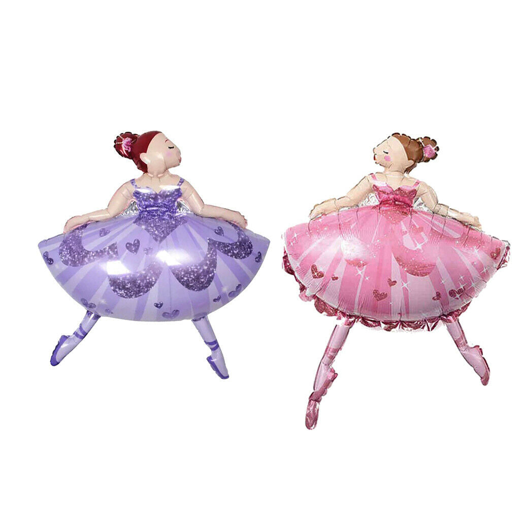 2 Piece Set Ballerina Foil Balloons Baby Shower Party Decoration