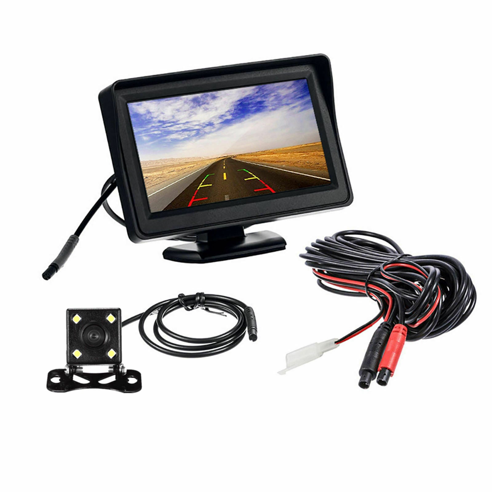 4LED Reverse Camera with LCD 5" Monitor Kit Waterproof Easy Installation