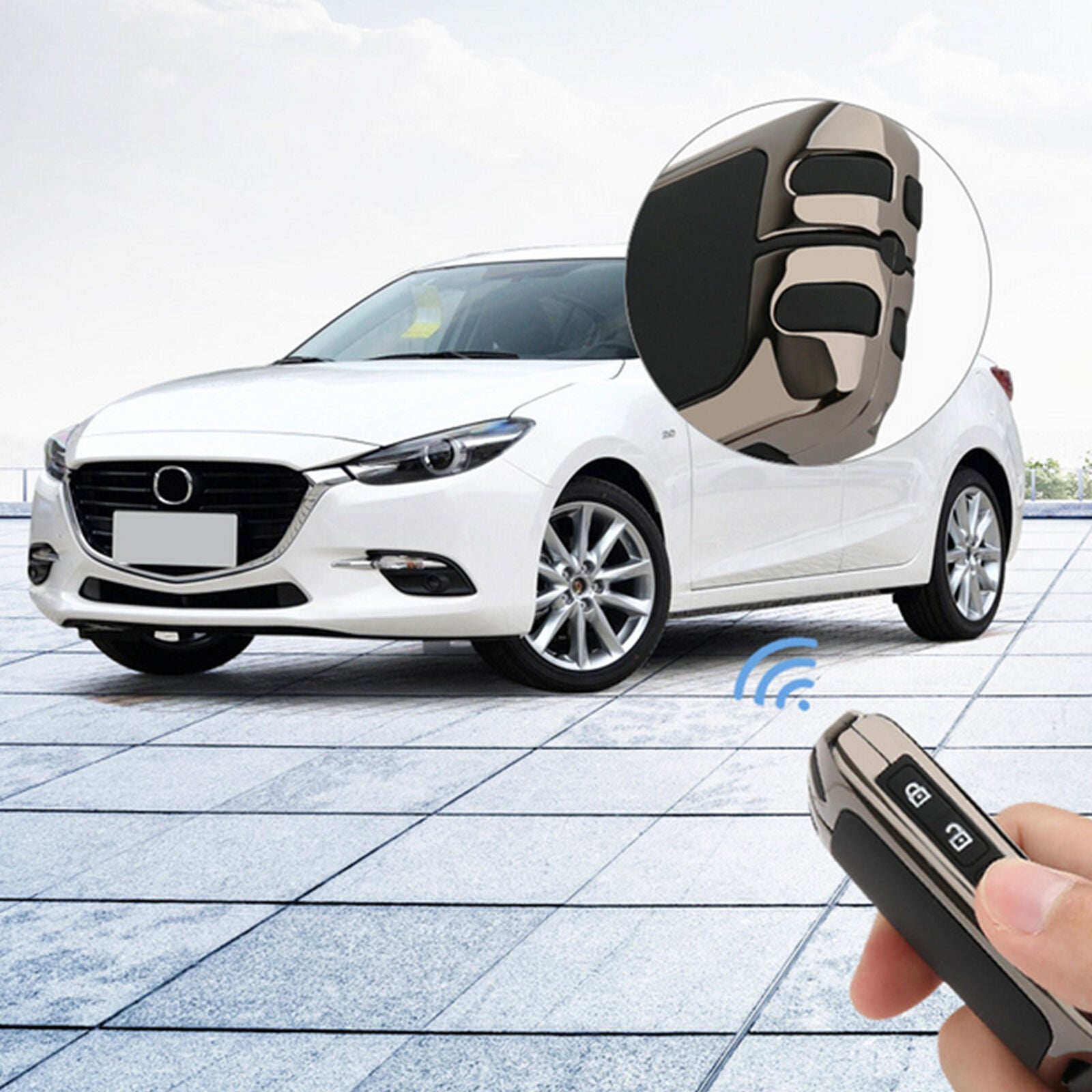 Zinc Alloy Full Sealed Car Key Fob Case Cover Shell Holder Fit Mazda3 CX-5 CX-30
