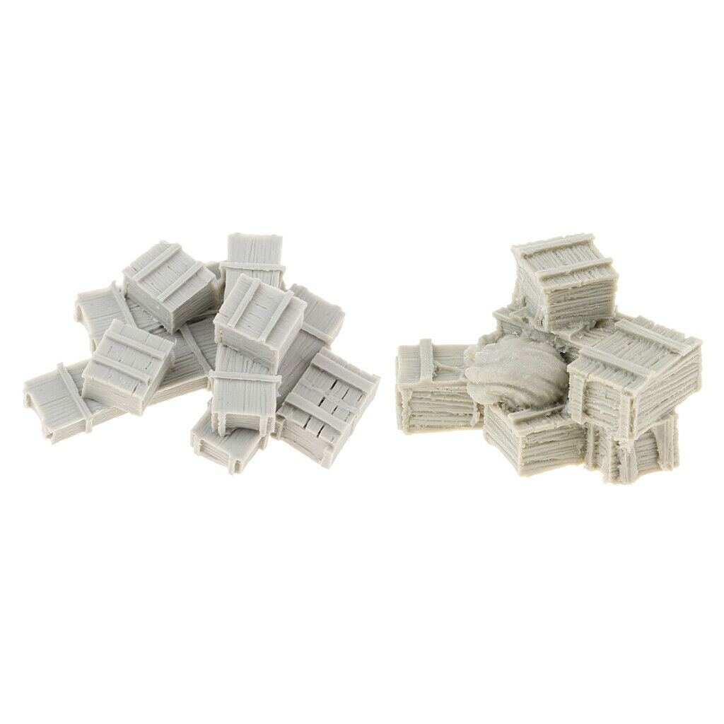 2 Pieces 1/35 Box with Canvas Bags and Crates Mini Scenery Layout Sandtable