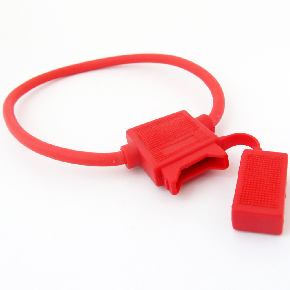 10pcs Red Medium In Line Waterproof Blade Fuse Holder for Car/Boat/Truck Audio