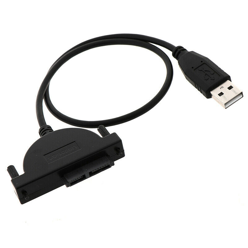 USB 2.0 to Mini Sata II 7+6Pin Adapter for Laptop CD/DVD ROM Drive Cabl J.l8