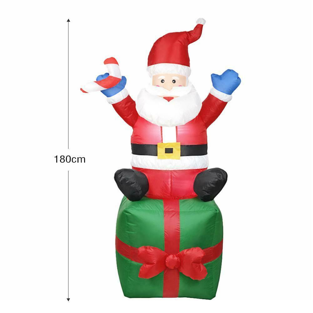 1.8m Inflatable Christmas Party Santa Claus Holiday Airblown Yard Outdoor Decor