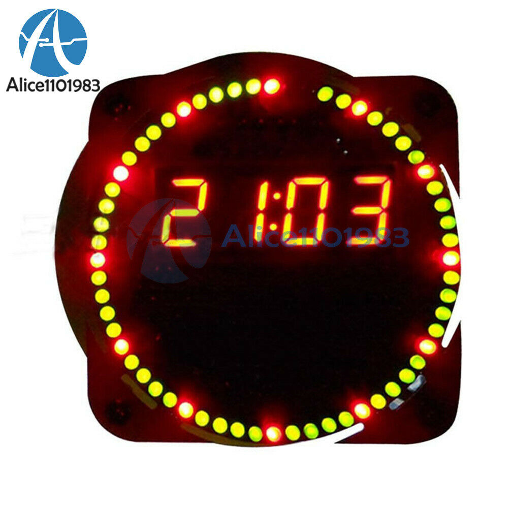 Assembled DS1302 Rotating LED Electronic Digital Clock 51 SCM Learning Board 5V