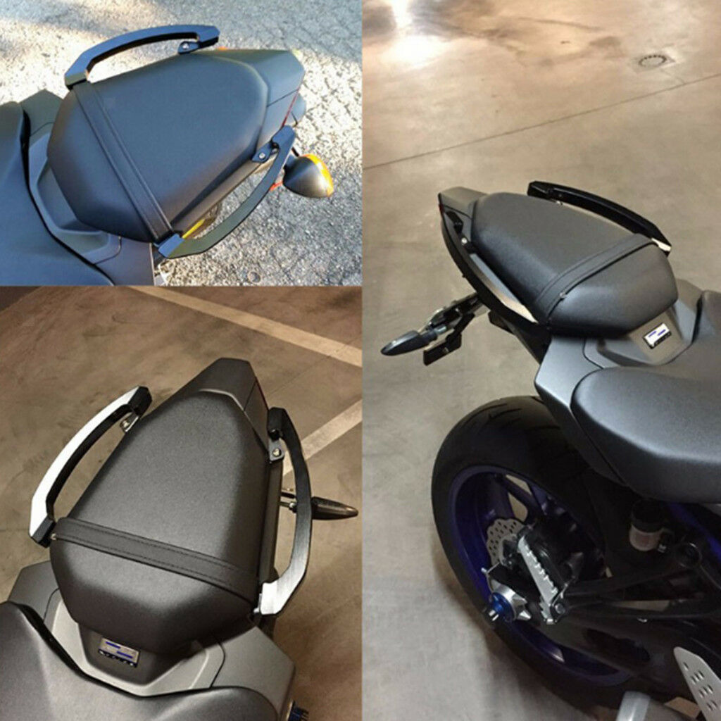 Black CNC Rear Passenger Seat Grab Bar Handle Rail Side Kit for Yamaha MT07
