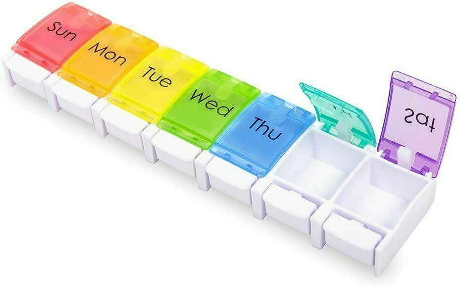 Weekly Daily Pill Organizer Vitamin Case for Purse Medicine Carrying Box Travel