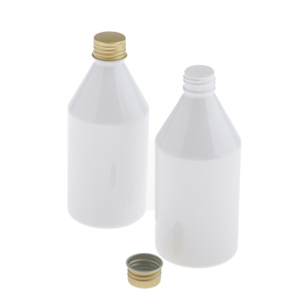 2Pcs Plastic Bottle with Screw Tops Dropper Bottle for Liquids  White+Golden
