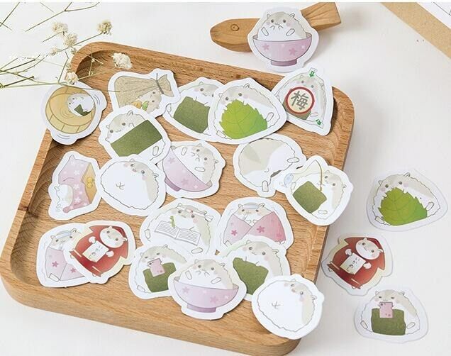 45pcs/pack lovely Hamster Stickers DIY decorative stationery Sealing stickers