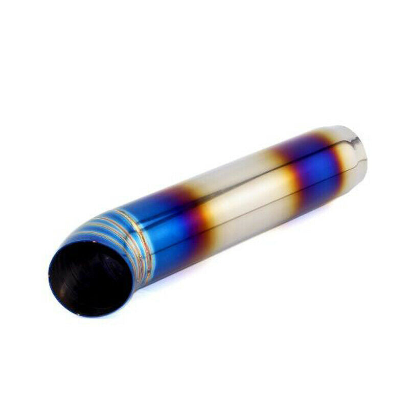 76mm-67mm Car Muffler Exhaust Pipe Tip Half Bend Stainless Chrome Baking Blue