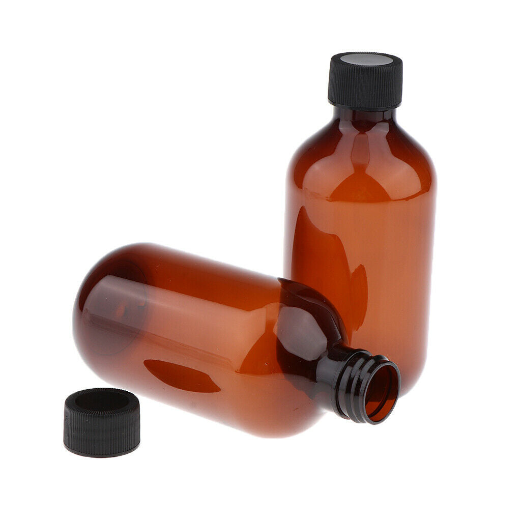 2Pcs Empty Lotion  Toner Bottles Shampoo Hair Conditioner Containers  Brown
