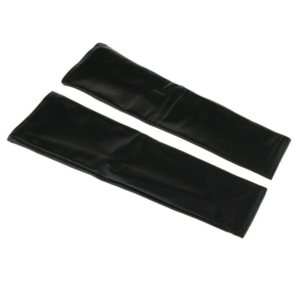 Women's PU Leather Elbow Long Fingerless Driving Gloves Arm Warmer L Black