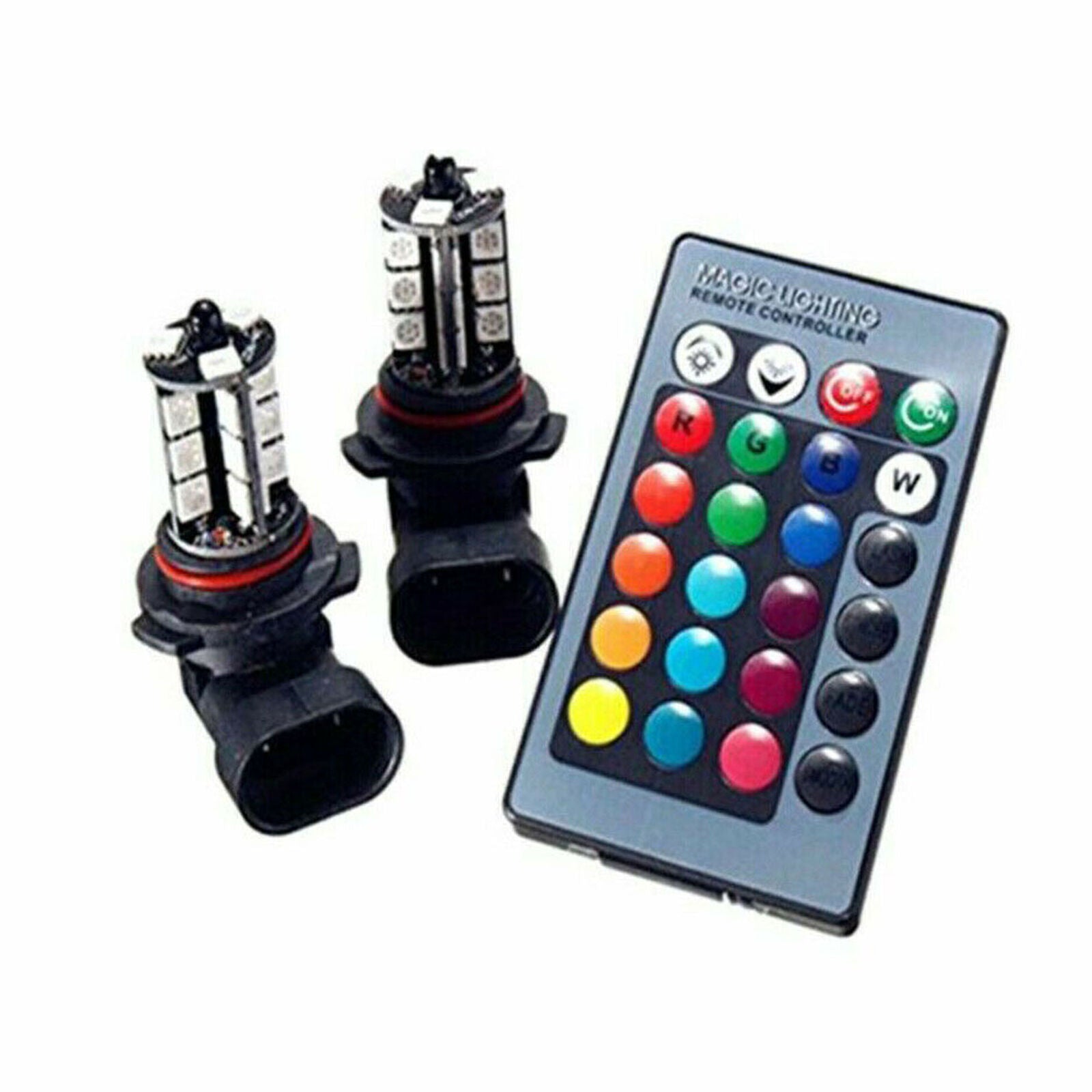 2X RGB Remote Control H8 H9 H11 5050 27SMD Color Changing Auto LED FogLight Bulb