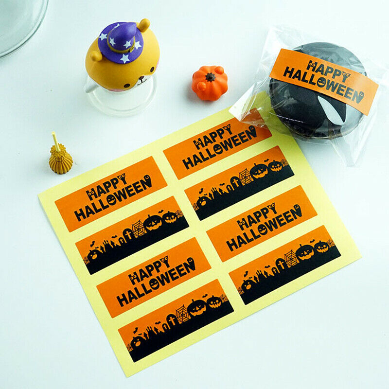 80pcs/set Halloween Pumpkin DIY Gift Stickers Label Kraft StickerBDAU