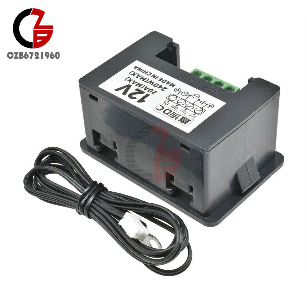 DC12V Red Blue LED Display Temperature Controller Thermostat Switch With Sensor