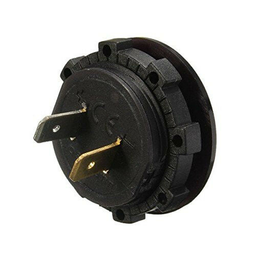 DC12-24V Car SUV Mini Round White LED Digital Display Voltmeter Meter Waterproof
