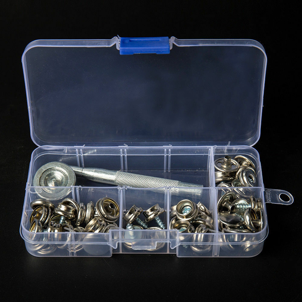 62PCS Stainless Steel Boat Marine Canvas Fabric Snap Cover Button  Socket Kit