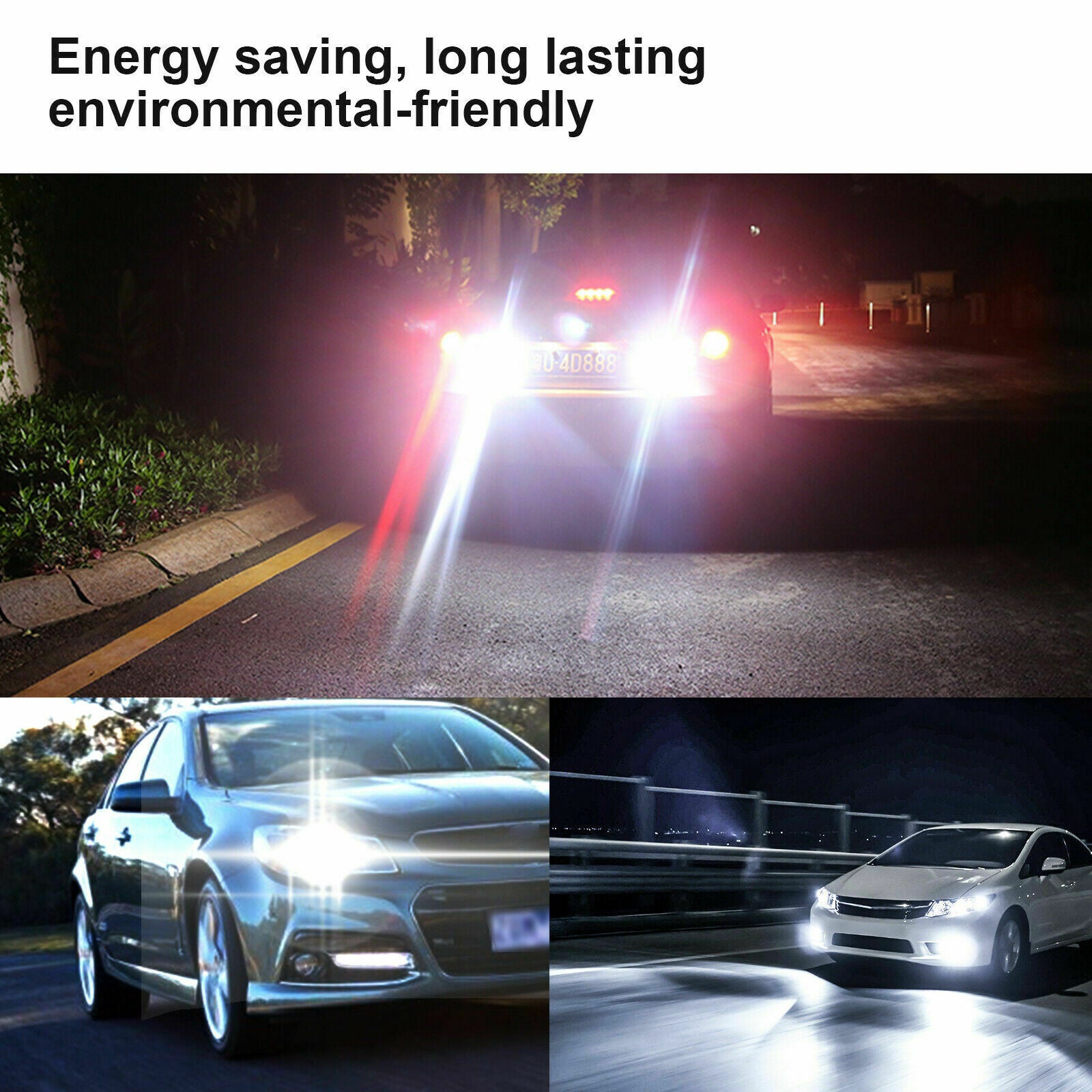 4x 6000K Super White 1157 BAY15D 50-SMD LED Tail Stop Brake Light Bulbs 7528 12V
