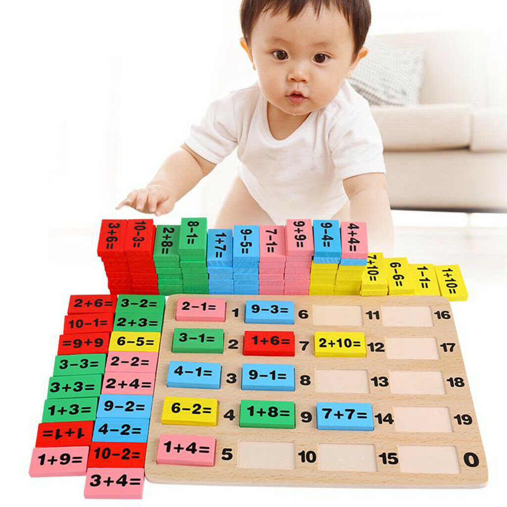 110x Colorful Wooden Math Counting Domino Classroom Mathematics Toys Funny