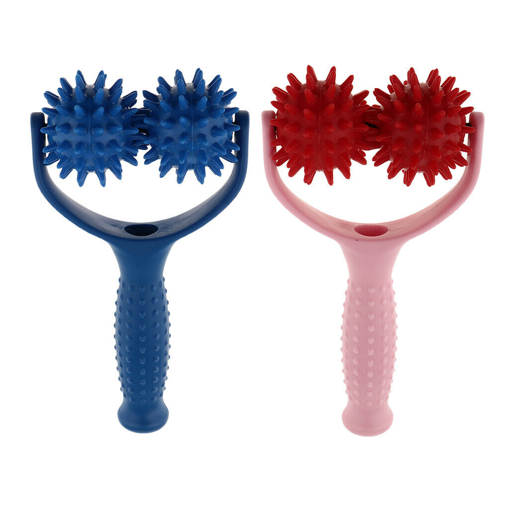 2 lot Y Shaped 2 Balls Spiky Massage Ball Arms Full Body Muscle Relief